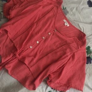 Pink Flowy Buttoned Top by Takara